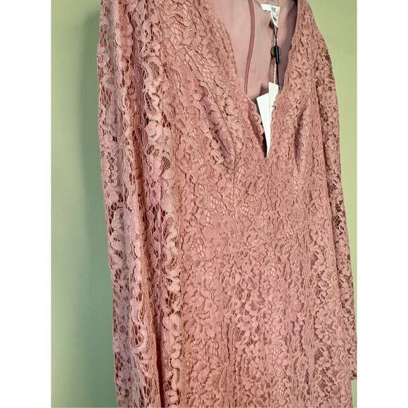 ZAC Zac Posen NWT Long Sleeve Lace Gown in Pink Size 10 - Picture 5 of 10